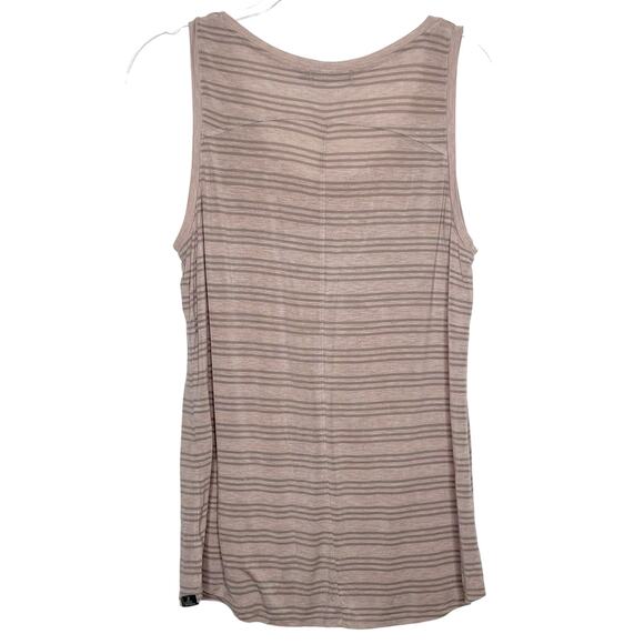 PRANA Womens Foundation Scoop Neck Tank Striped Pocket Sparrow Heather sz Small - Picture 4 of 6